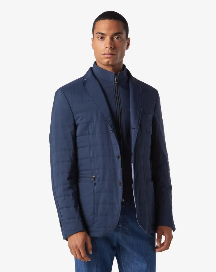Corneliani Jackets Blue Waterrepellent Jacket With Inner Vest 8211 Men