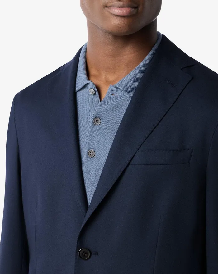 Corneliani Jackets Blue Wool Cashmere And Silk Twill Jacket For Men 8211 Men