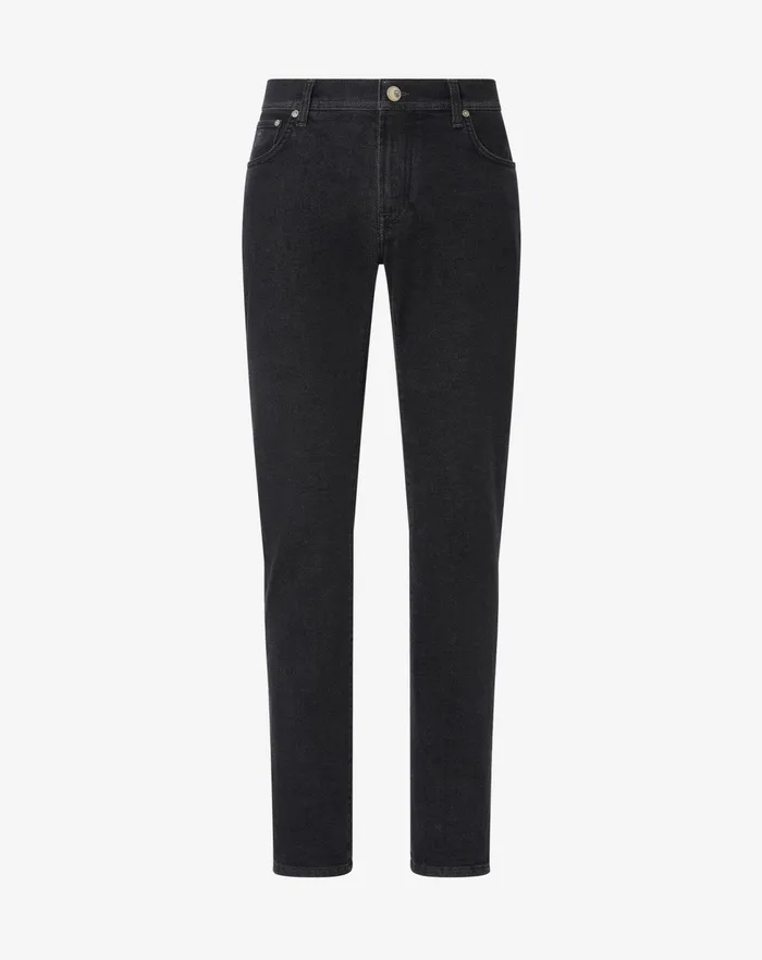 Corneliani Jeans and Slacks Dark Grey Denim And Cashmere 5 Pockets Jeans 8211 Men