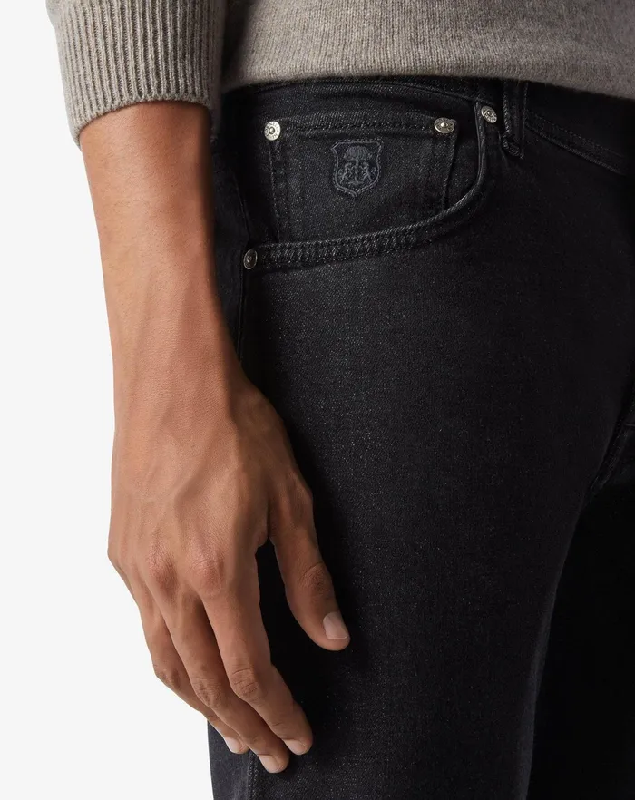 Corneliani Jeans and Slacks Dark Grey Denim And Cashmere 5 Pockets Jeans 8211 Men
