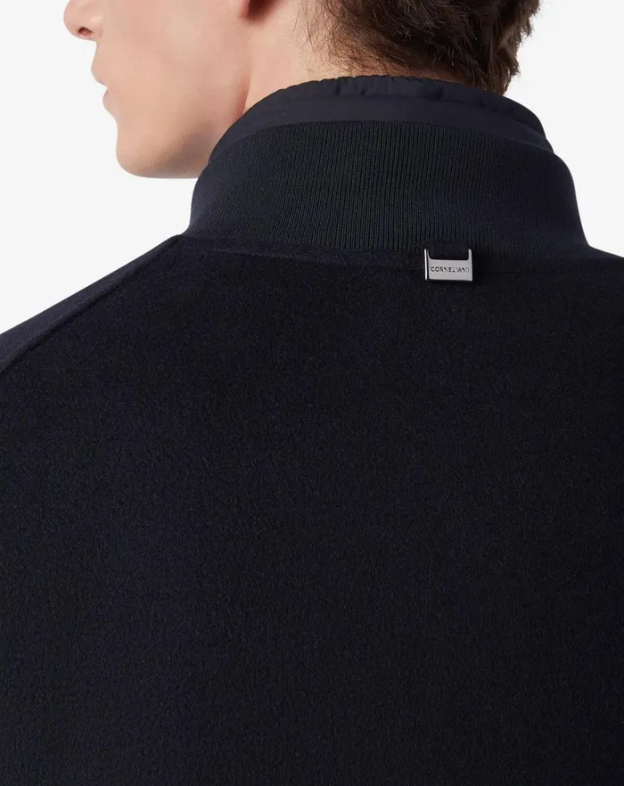Corneliani Outerwear And Coats Blue Padded Bomber Jacket With Detachable Chest Piece 8211 Men