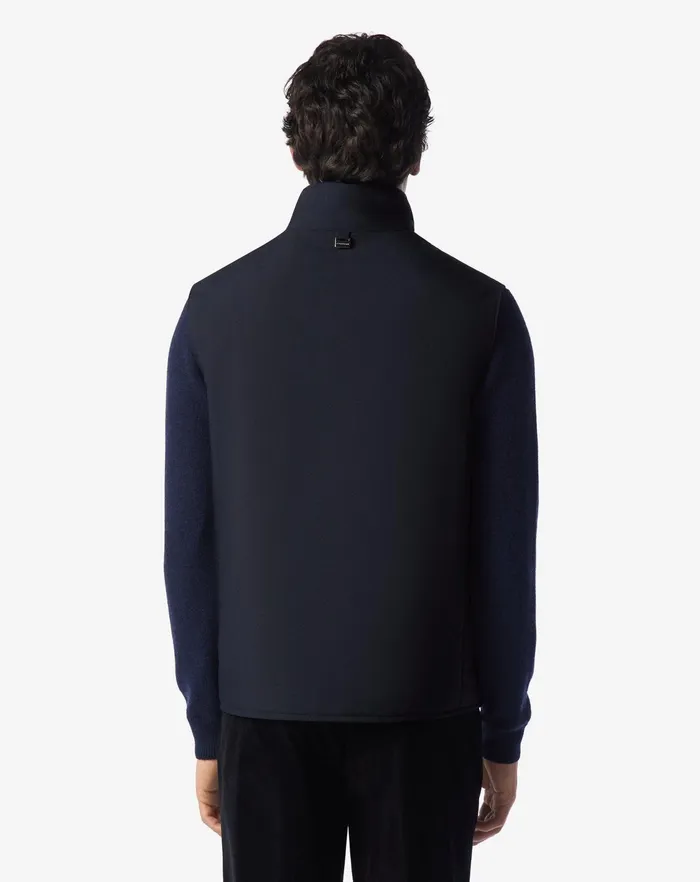 Corneliani Outerwear And Coats Navy Blue Poplin Quilted Vest For Men 8211 Men