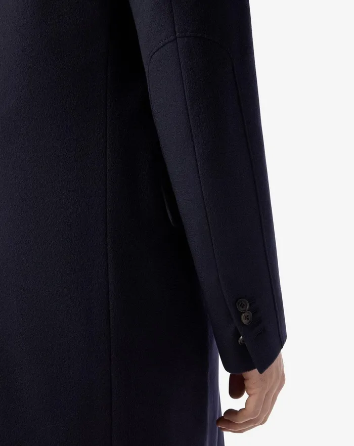 Corneliani Outerwear And Coats Navy Blue Wool Beaver Coat For Men 8211 Men