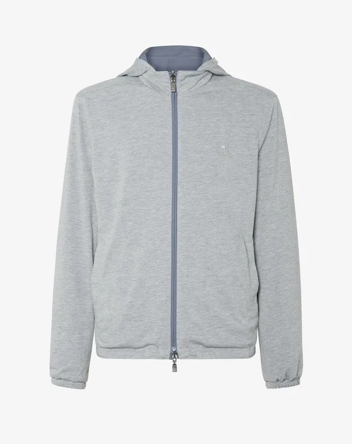 Corneliani Outerwear And Coats Sugar Paper Blue Technical Fabric Reversible Jacket 8211 Men