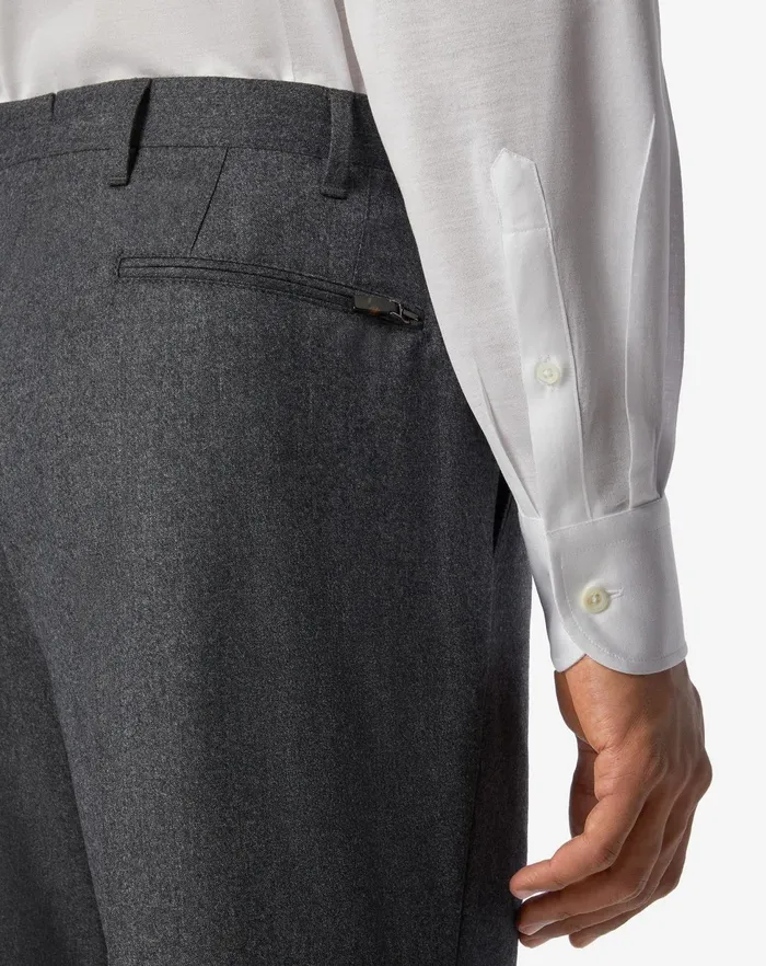 Corneliani Pants Grey Flannel Wool Trousers 8211 Men