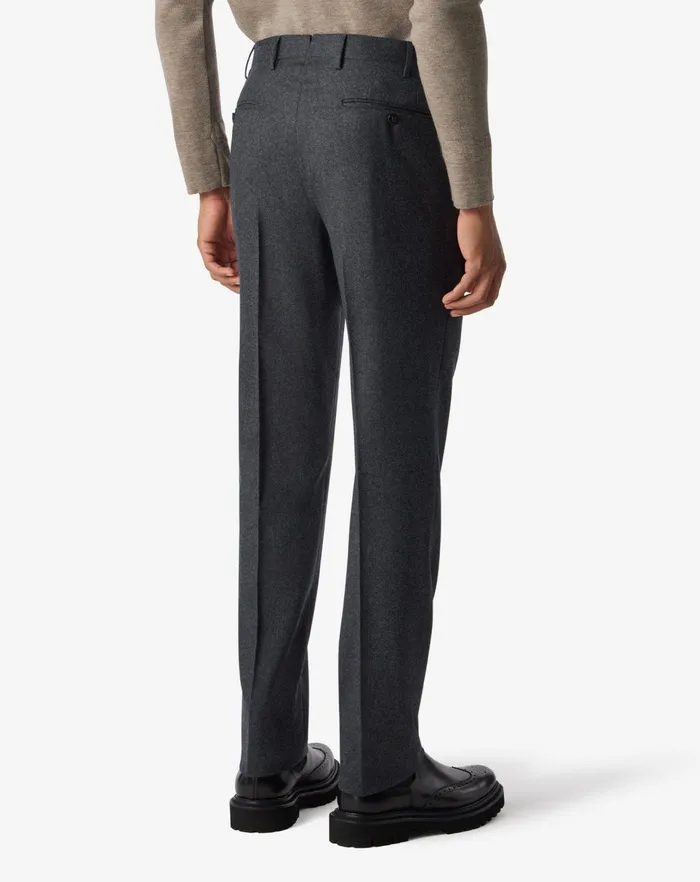 Corneliani Pants Grey Pure 1 Pleated Wool Trousers For Men 8211 Men