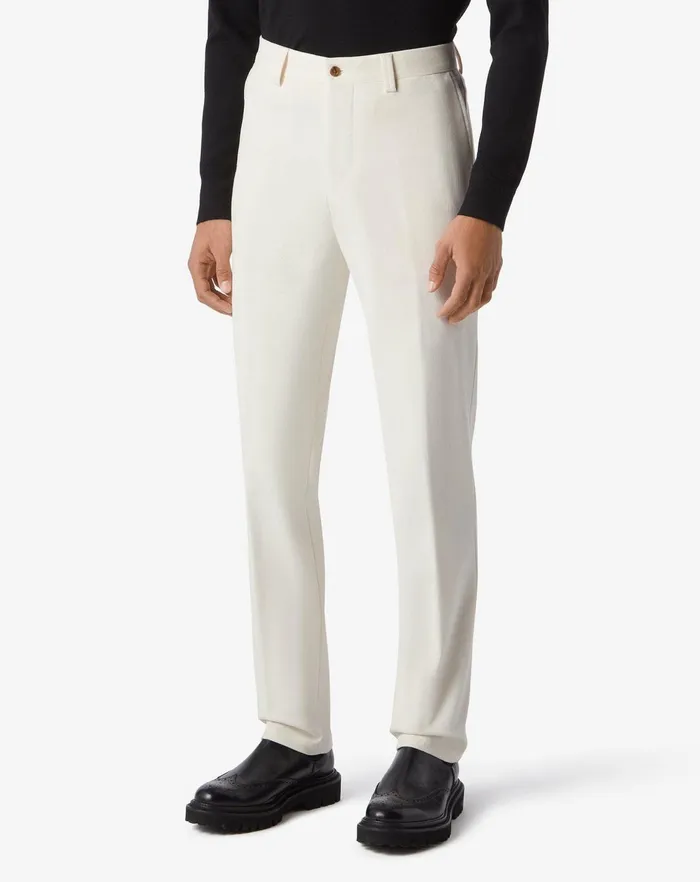 Corneliani Pants White Cotton Stretch Trousers For Men 8211 Men
