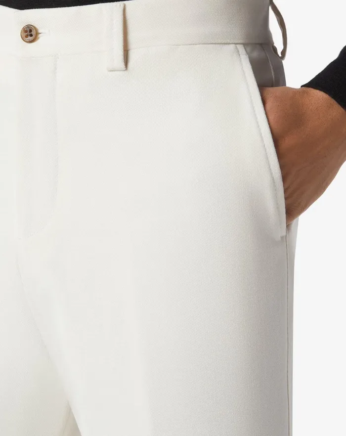 Corneliani Pants White Cotton Stretch Trousers For Men 8211 Men