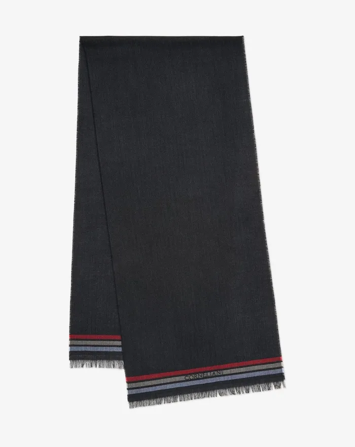 Corneliani Scarves And Hats Black Pure Wool Scarf For Men 8211 Men