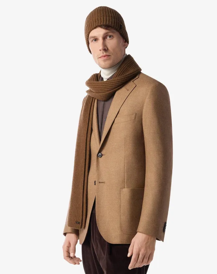 Corneliani Scarves And Hats Tobacco Brown Sublime Cashmere Scarf For Men 8211 Men