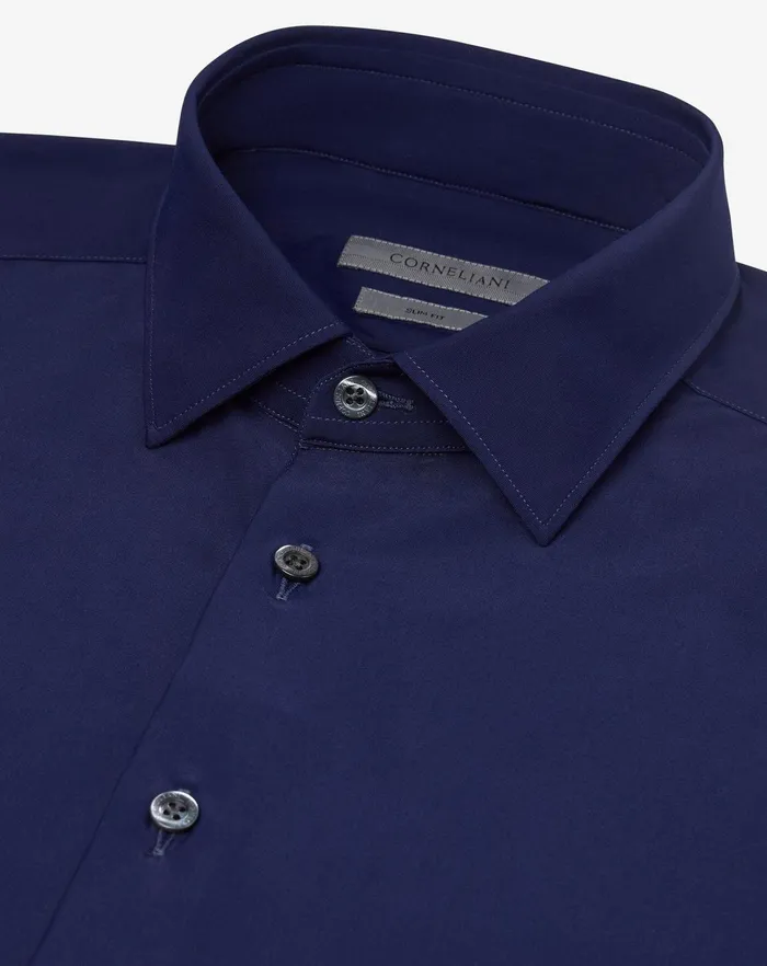 Corneliani Shirts Slate Blue Bielastic Technical Fabric Shirt For Men 8211 Men