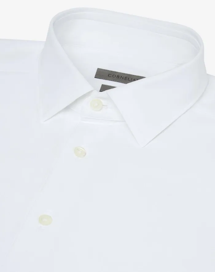 Corneliani Shirts White Bielastic Technical Fabric Shirt For Men 8211 Men