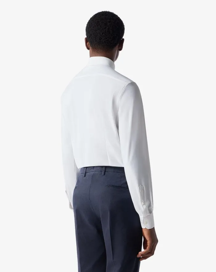 Corneliani Shirts White Bielastic Technical Fabric Shirt For Men 8211 Men