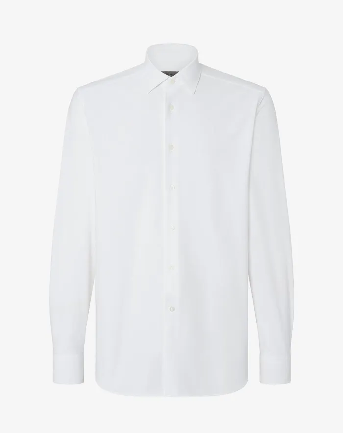 Corneliani Shirts White Bielastic Technical Fabric Shirt For Men 8211 Men