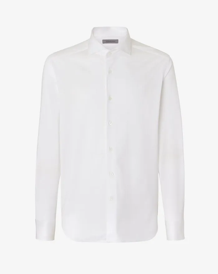 Corneliani Shirts White Jersey Cotton Shirt 8211 Men