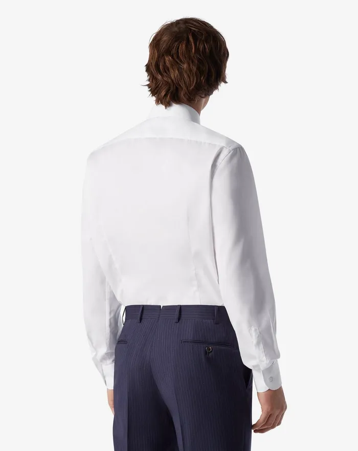 Corneliani Shirts White Wrinklefree Cotton Twill Shirt 8211 Men