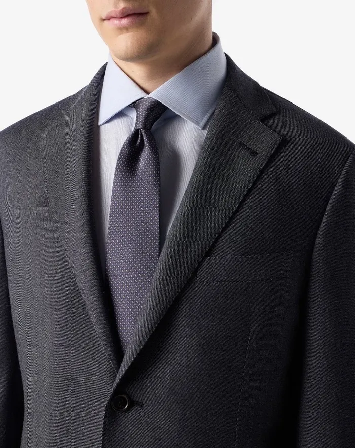 Corneliani Ties And Pochette Blue Silk Tie With Satin Print 8211 Men