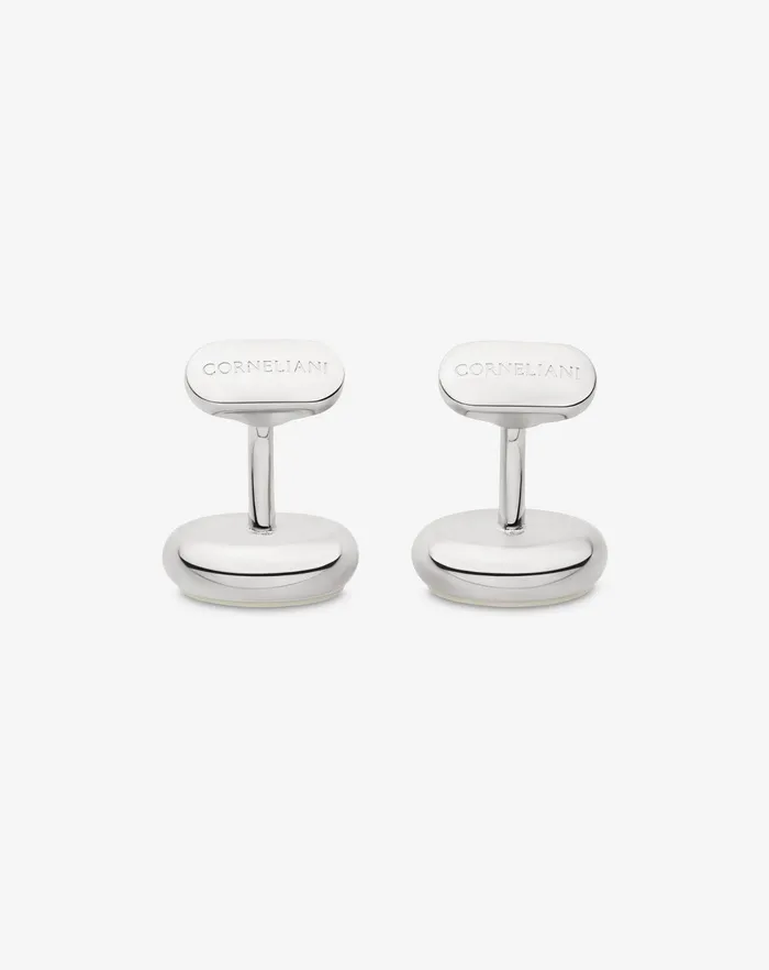 Corneliani Ties And Pochette Silver Brass Cufflinks With Mother Of Pearl 8211 Men