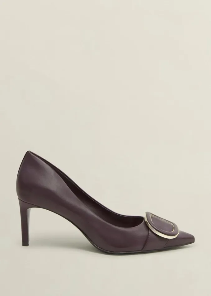 Court Shoes Women HOBBS Martie Leather Court Shoes Malbec Purple