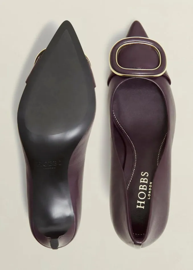 Court Shoes Women HOBBS Martie Leather Court Shoes Malbec Purple