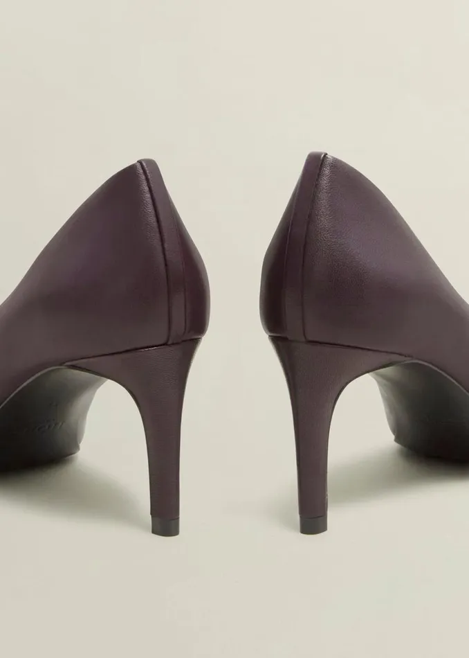 Court Shoes Women HOBBS Martie Leather Court Shoes Malbec Purple