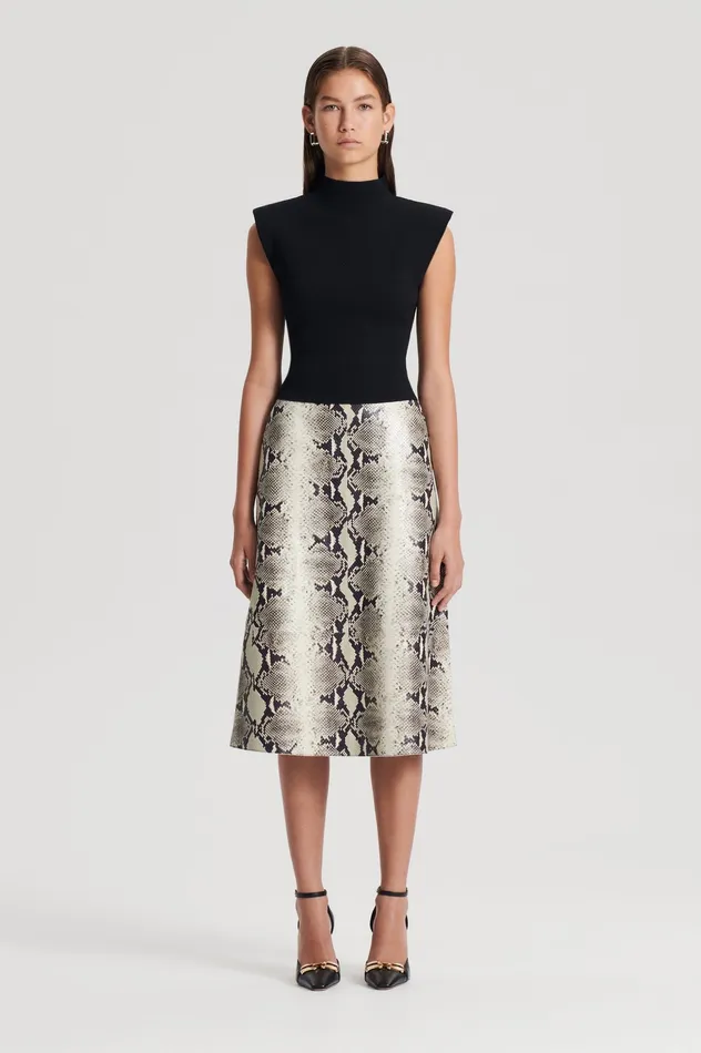 CREPE KNIT MILANO SLVLSS TOP BLACK Women Tops Scanlan Theodore