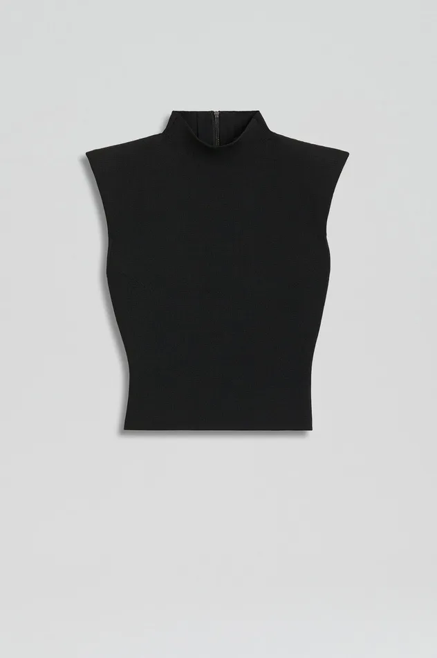 CREPE KNIT MILANO SLVLSS TOP BLACK Women Tops Scanlan Theodore CREPE KNIT MILANO SLVLSS TOP BLACK Women Tops Scanlan Theodore