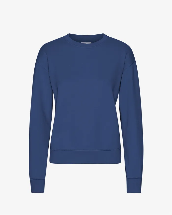 Crewneck Sweatshirts Women Classic Organic Crew 8211 Marine Blue 8211 Colorfulstandard Women