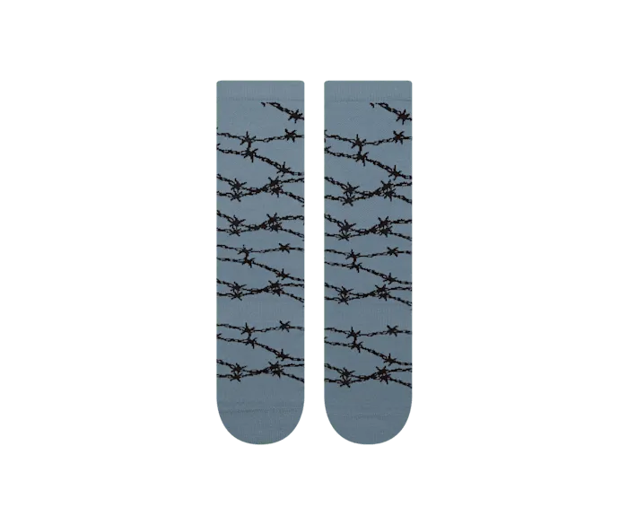 CrocsSocks Barbed Wire Crew Aegean Blue Black MenWomen Crocs Socks