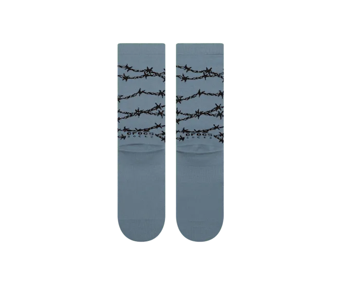 CrocsSocks Barbed Wire Crew Aegean Blue Black MenWomen Crocs Socks