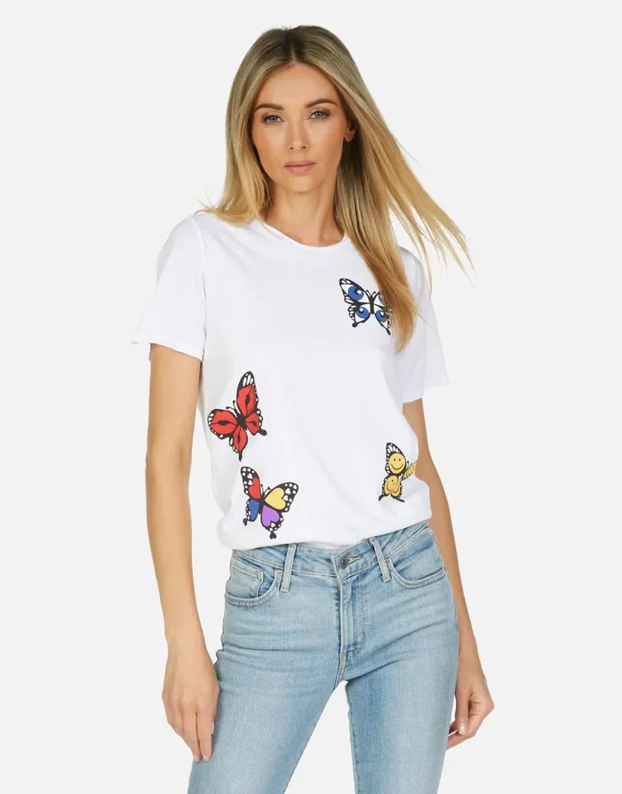 Croft Butterfly White Women039s Lauren Moshi Short Sleeve