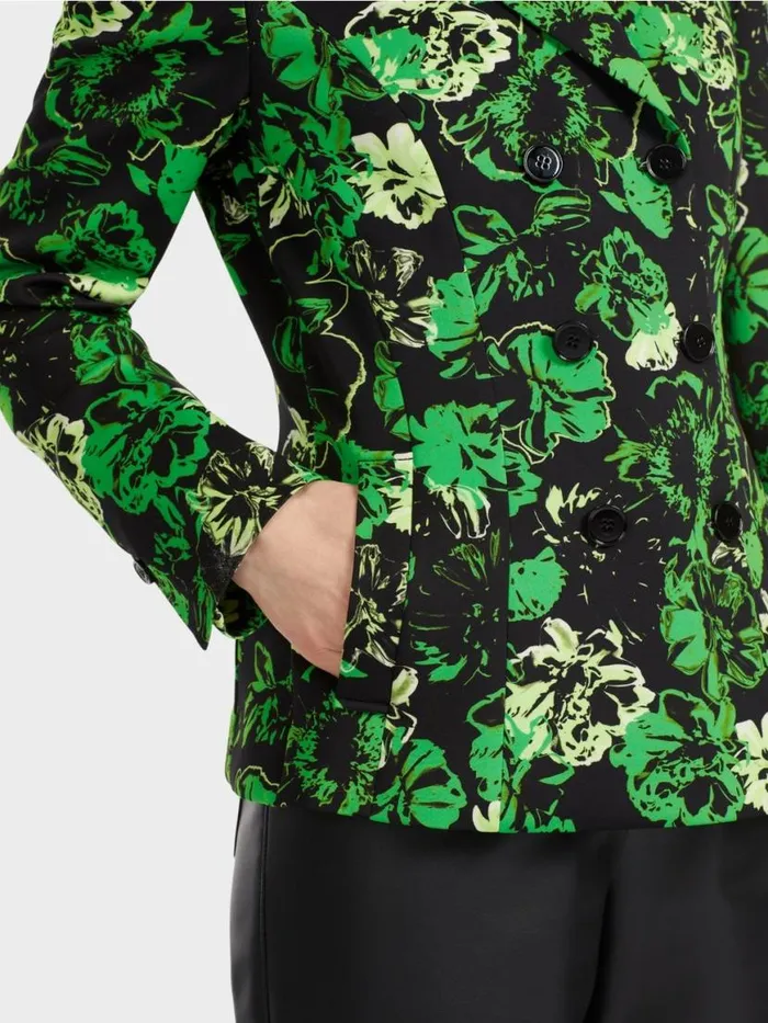 Damen Marc Cain Blazer Blazer Im BlumenDessin Dark Apple Green