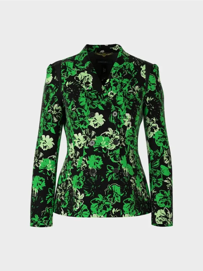 Damen Marc Cain Blazer Blazer Im BlumenDessin Dark Apple Green