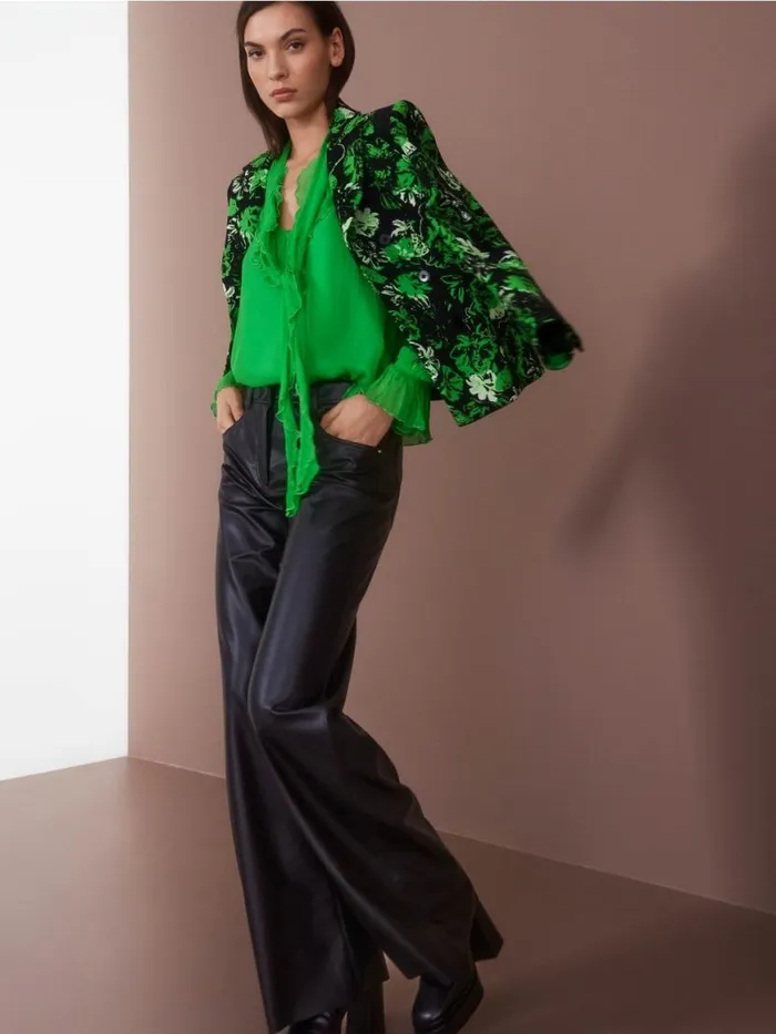Damen Marc Cain Blazer Blazer Im BlumenDessin Dark Apple Green