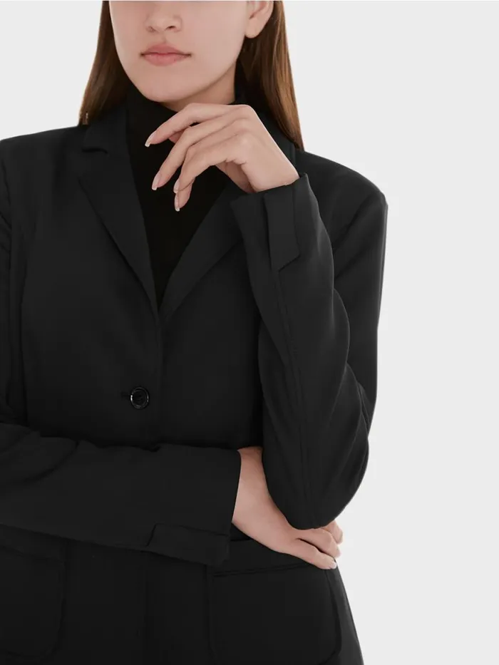 Damen Marc Cain Blazer Blazer Mit Aufgesetzten Taschen Black
