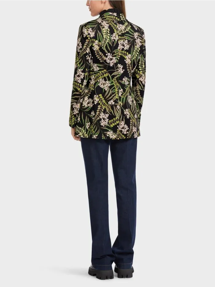 Damen Marc Cain Blazer Blazer Mit Floralem Print Black