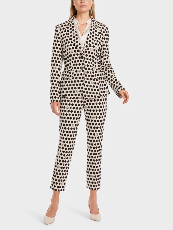 Damen Marc Cain Blazer Krpernaher Blazer Mit Tupfendessin Black