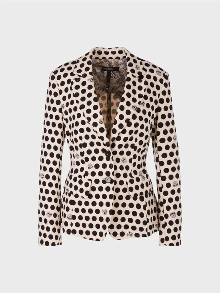 Damen Marc Cain Blazer Krpernaher Blazer Mit Tupfendessin Black