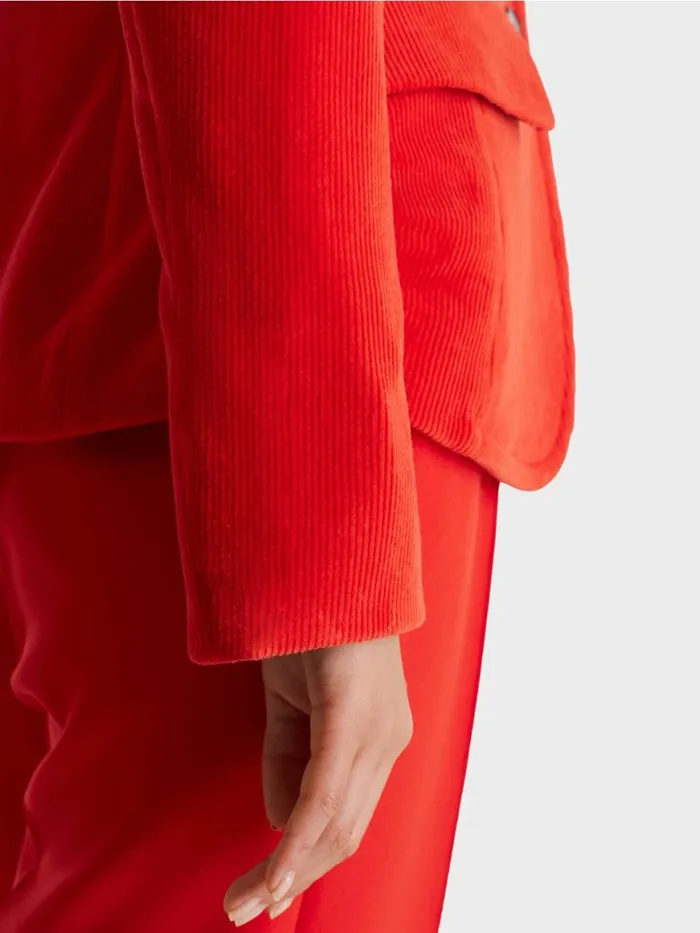 Damen Marc Cain Blazer Trendiger Kordblazer Bright Fire Red