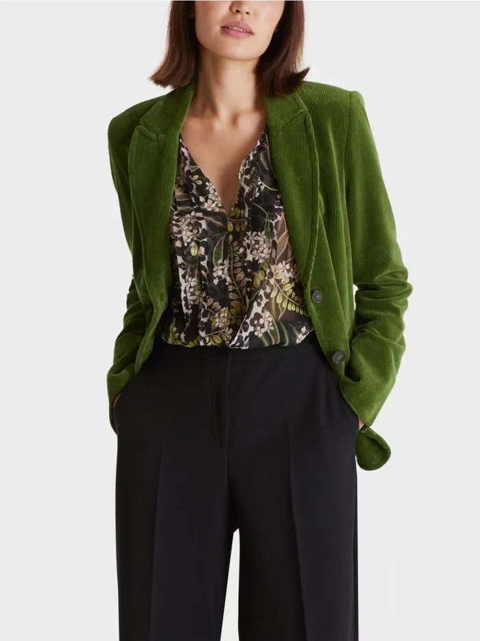 Damen Marc Cain Blazer Trendiger Kordblazer Orient Green