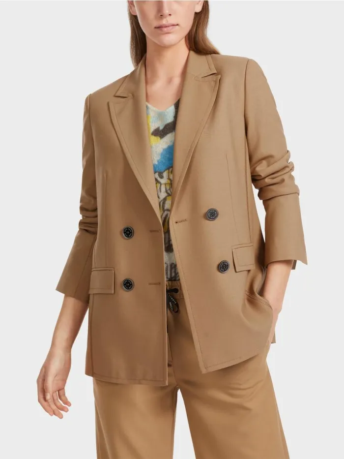 Damen Marc Cain Blazer Zweireihiger Blazer Soft Coffee