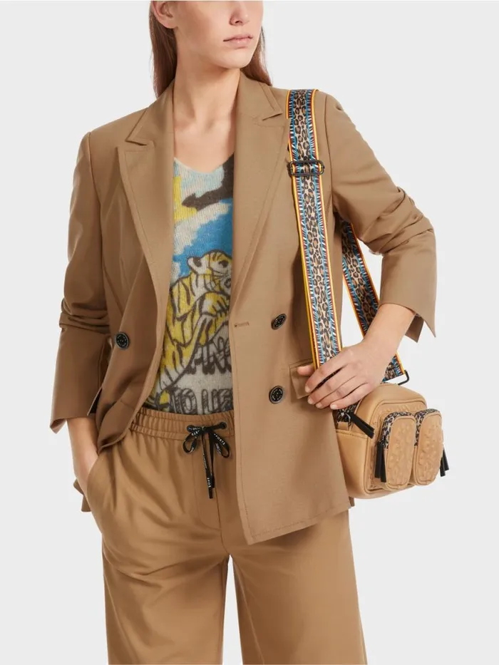 Damen Marc Cain Blazer Zweireihiger Blazer Soft Coffee