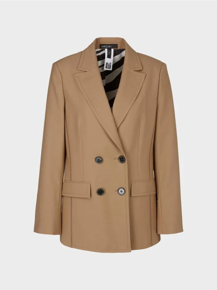 Damen Marc Cain Blazer Zweireihiger Blazer Soft Coffee