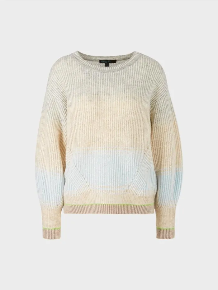 Damen Marc Cain Pullover and Sweatshirts Pullover Knitted In Germany Soft Powder Blue