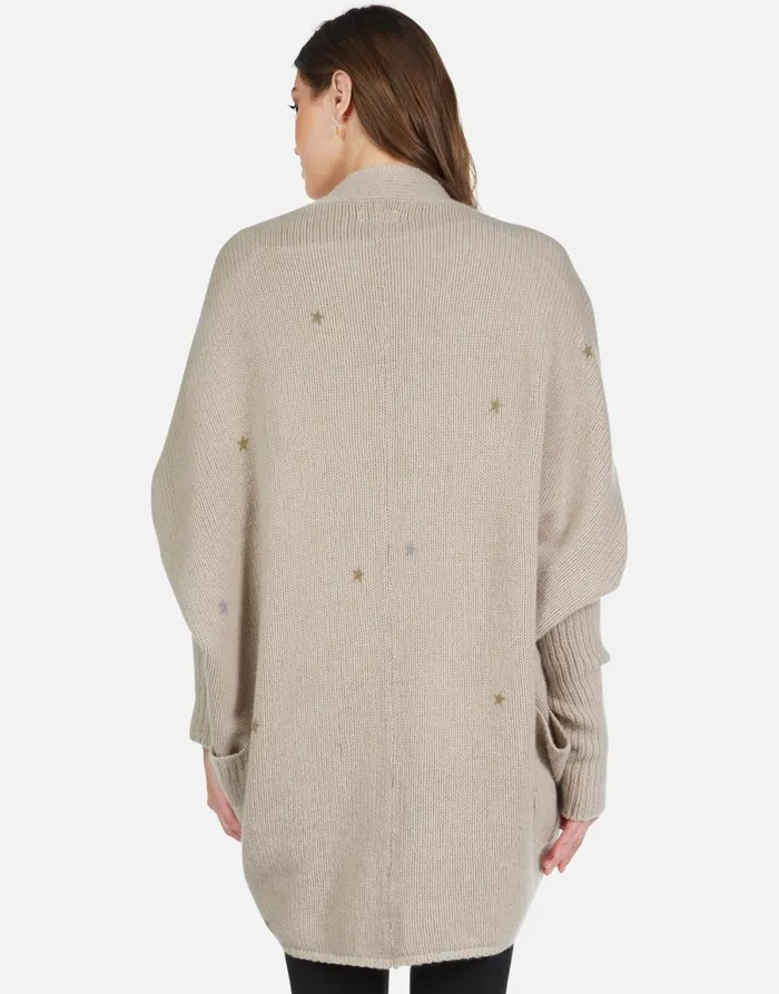 Daya Chain Heart Stars Oatmeal Women039s Lauren Moshi Sweaters and Knits