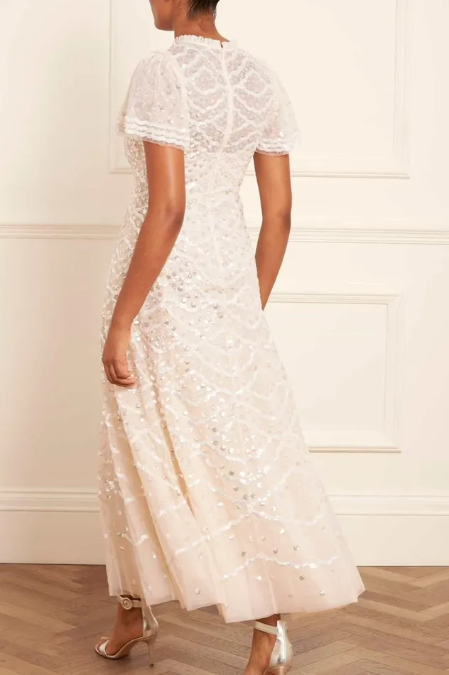 Deco Dot Gloss Ankle Gown Champagne Women Needle and Thread Dresses