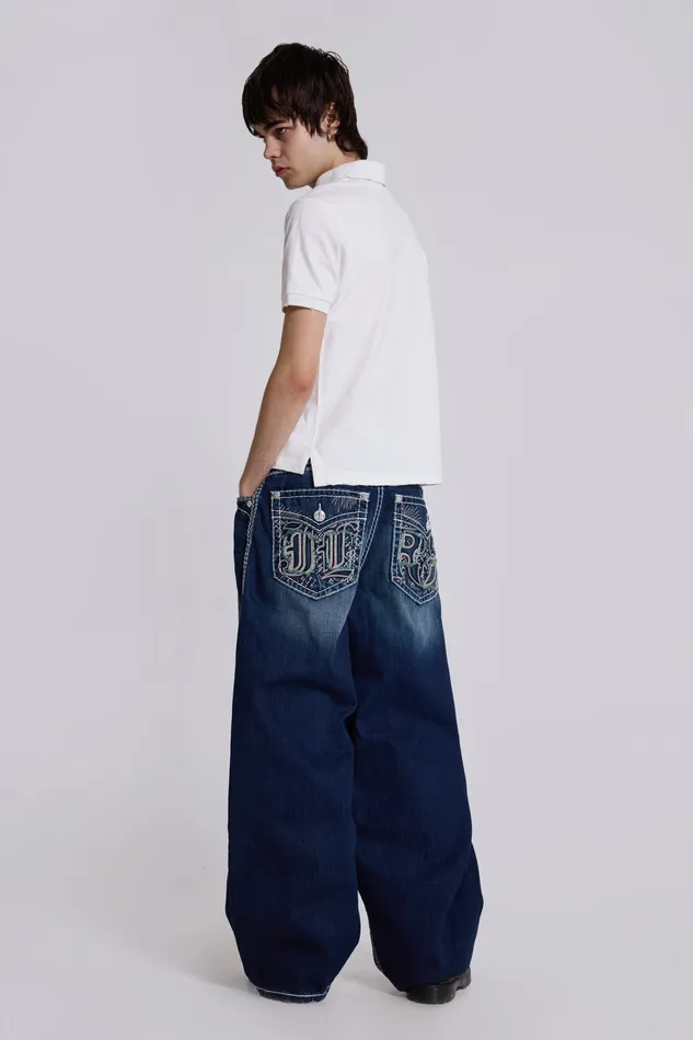 Denim Jaded London Men Shop Rock Revival River Colossus Jeans