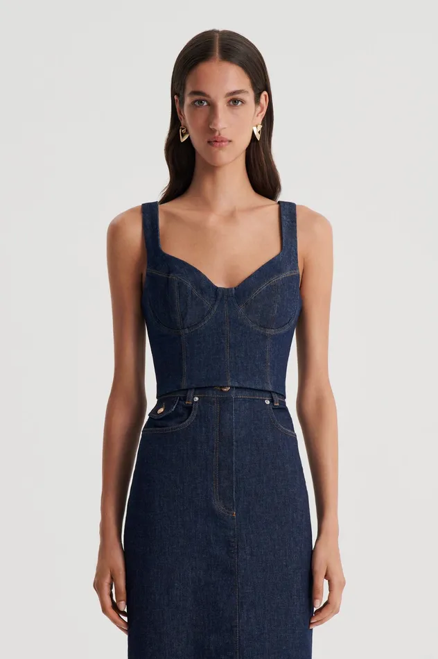 Denim Scanlan Theodore Women DENIM BRALETTE INDIGOB Denim Scanlan Theodore Women DENIM BRALETTE INDIGOB