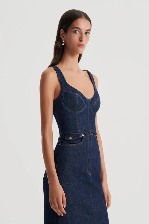 Denim Scanlan Theodore Women DENIM BRALETTE INDIGOB Denim Scanlan Theodore Women DENIM BRALETTE INDIGOB