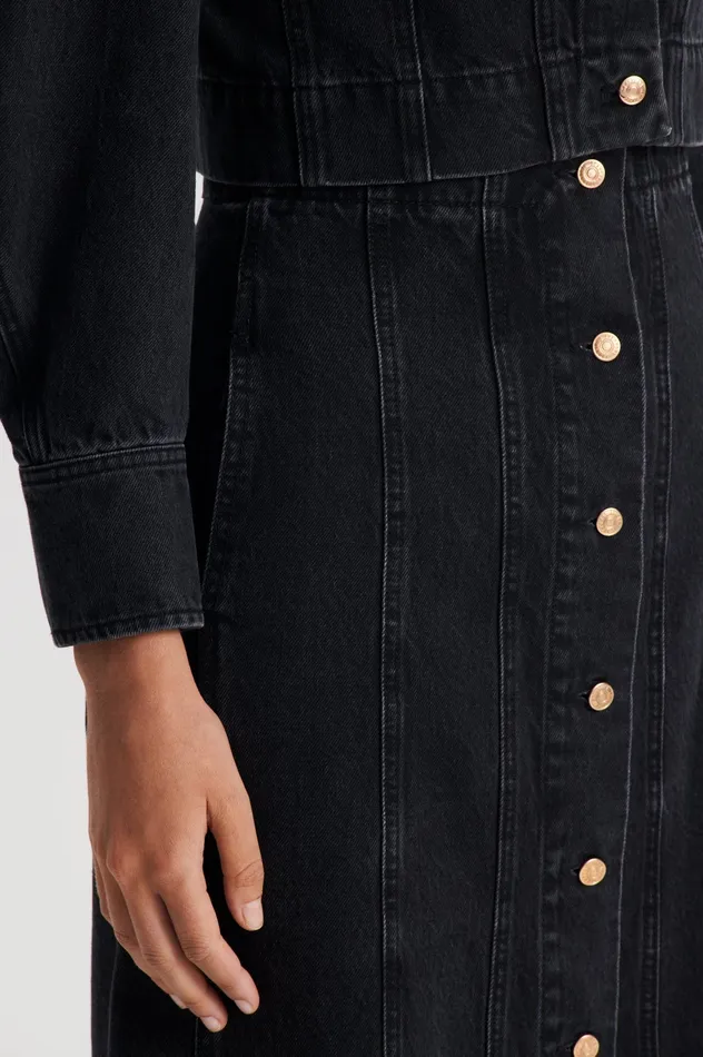 Denim Scanlan Theodore Women DENIM PENCIL SKIRT WASHEDBLACKG Denim Scanlan Theodore Women DENIM PENCIL SKIRT WASHEDBLACKG